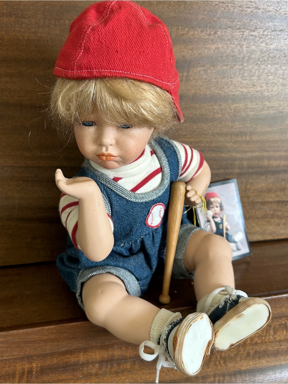 1995 Mikey’s Out Wimbledon Collection Porcelain Boy Doll Baseball Gustave Wolff